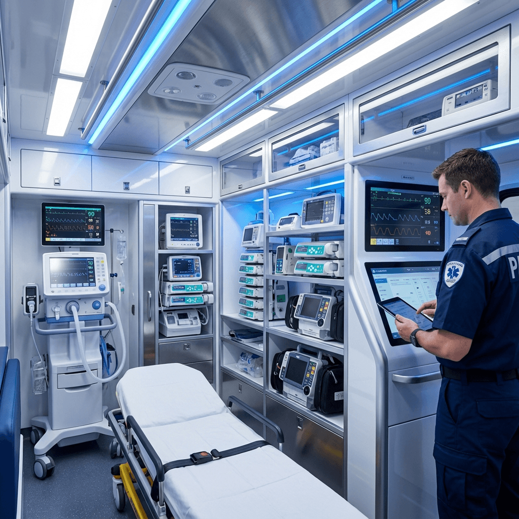 Inside AmbAnaX Smart Ambulance